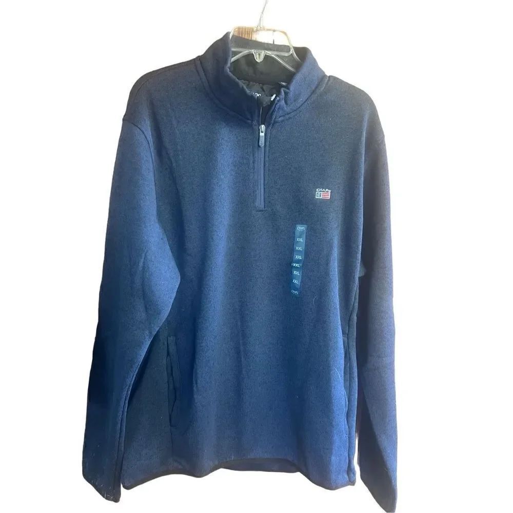 Chaps Men’s 1/4 Zip sweatshirt Sz XL Navy NWT